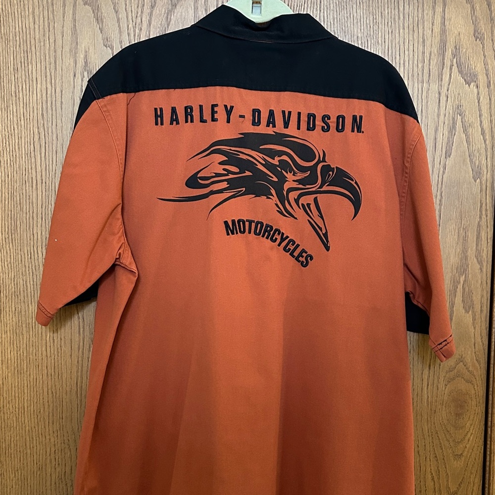 Harley-Davidson Men's Bold Orange and Black Screaming Eagle Shirt